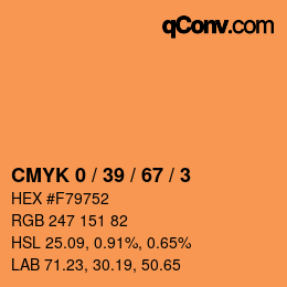 カラーコード: CMYK 0 / 39 / 67 / 3 | qconv.com