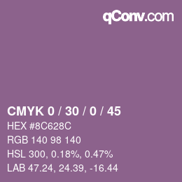 カラーコード: CMYK 0 / 30 / 0 / 45 | qconv.com