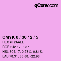 Code couleur: CMYK 0 / 30 / 2 / 5 | qconv.com