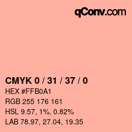 Color code: CMYK 0 / 31 / 37 / 0 | qconv.com