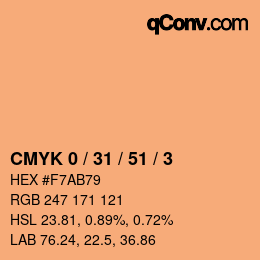 Color code: CMYK 0 / 31 / 51 / 3 | qconv.com