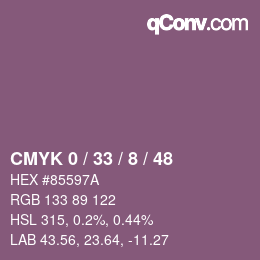 Color code: CMYK 0 / 33 / 8 / 48 | qconv.com