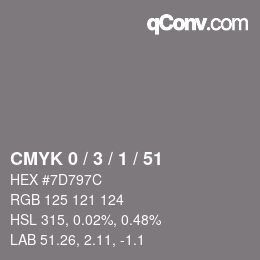 Color code: CMYK 0 / 3 / 1 / 51 | qconv.com