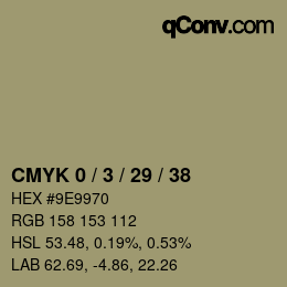 Código de color: CMYK 0 / 3 / 29 / 38 | qconv.com