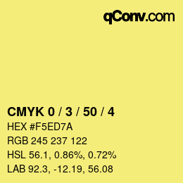 Código de color: CMYK 0 / 3 / 50 / 4 | qconv.com