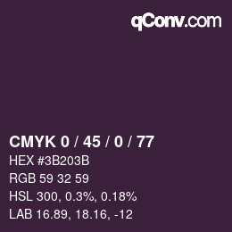 カラーコード: CMYK 0 / 45 / 0 / 77 | qconv.com