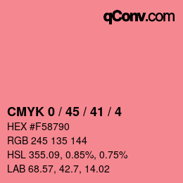 Código de color: CMYK 0 / 45 / 41 / 4 | qconv.com