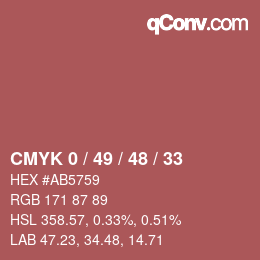 Código de color: CMYK 0 / 49 / 48 / 33 | qconv.com