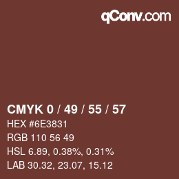 Código de color: CMYK 0 / 49 / 55 / 57 | qconv.com