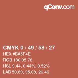 Código de color: CMYK 0 / 49 / 58 / 27 | qconv.com