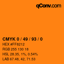 Color code: CMYK 0 / 49 / 93 / 0 | qconv.com