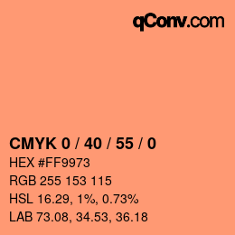 カラーコード: CMYK 0 / 40 / 55 / 0 | qconv.com