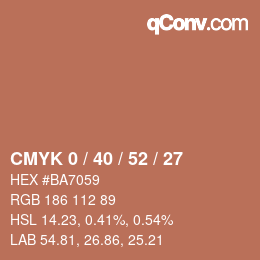 Código de color: CMYK 0 / 40 / 52 / 27 | qconv.com