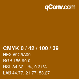 Código de color: CMYK 0 / 42 / 100 / 39 | qconv.com