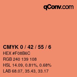 カラーコード: CMYK 0 / 42 / 55 / 6 | qconv.com