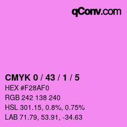 カラーコード: CMYK 0 / 43 / 1 / 5 | qconv.com