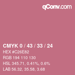 Color code: CMYK 0 / 43 / 33 / 24 | qconv.com