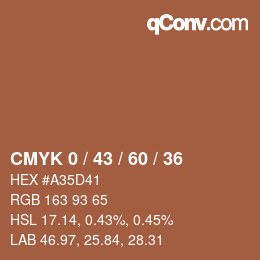 Código de color: CMYK 0 / 43 / 60 / 36 | qconv.com