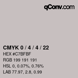 Color code: CMYK 0 / 4 / 4 / 22 | qconv.com