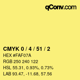 Color code: CMYK 0 / 4 / 51 / 2 | qconv.com