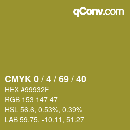 カラーコード: CMYK 0 / 4 / 69 / 40 | qconv.com