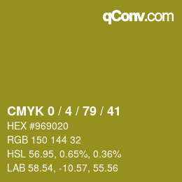 Code couleur: CMYK 0 / 4 / 79 / 41 | qconv.com