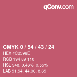 Code couleur: CMYK 0 / 54 / 43 / 24 | qconv.com