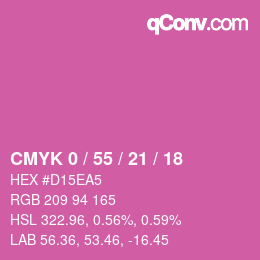 Farbcode: CMYK 0 / 55 / 21 / 18 | qconv.com