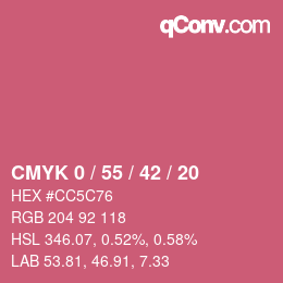 Código de color: CMYK 0 / 55 / 42 / 20 | qconv.com