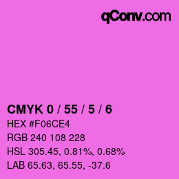 Farbcode: CMYK 0 / 55 / 5 / 6 | qconv.com