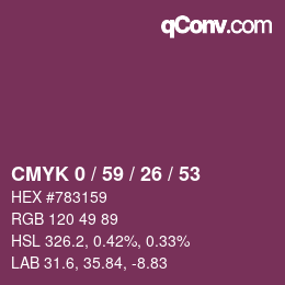 Color code: CMYK 0 / 59 / 26 / 53 | qconv.com