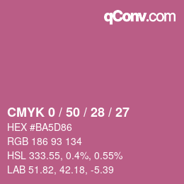 Color code: CMYK 0 / 50 / 28 / 27 | qconv.com