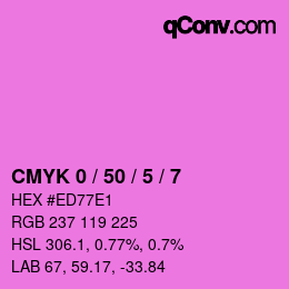 Code couleur: CMYK 0 / 50 / 5 / 7 | qconv.com