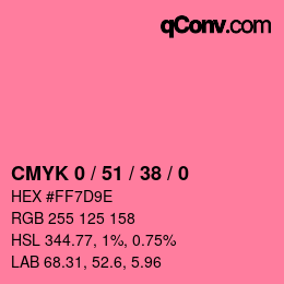 Code couleur: CMYK 0 / 51 / 38 / 0 | qconv.com