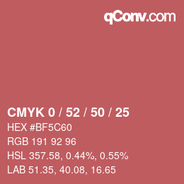 Código de color: CMYK 0 / 52 / 50 / 25 | qconv.com