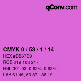 Code couleur: CMYK 0 / 53 / 1 / 14 | qconv.com