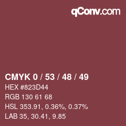 Color code: CMYK 0 / 53 / 48 / 49 | qconv.com