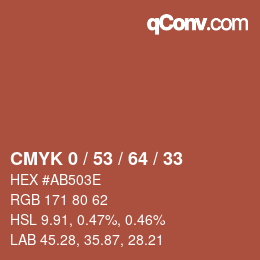 Código de color: CMYK 0 / 53 / 64 / 33 | qconv.com