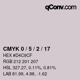 Code couleur: CMYK 0 / 5 / 2 / 17 | qconv.com