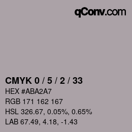 Farbcode: CMYK 0 / 5 / 2 / 33 | qconv.com