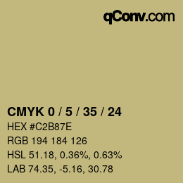 Code couleur: CMYK 0 / 5 / 35 / 24 | qconv.com