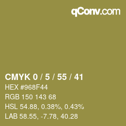 カラーコード: CMYK 0 / 5 / 55 / 41 | qconv.com