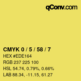 カラーコード: CMYK 0 / 5 / 58 / 7 | qconv.com