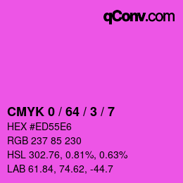 Code couleur: CMYK 0 / 64 / 3 / 7 | qconv.com