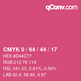 Código de color: CMYK 0 / 64 / 44 / 17 | qconv.com