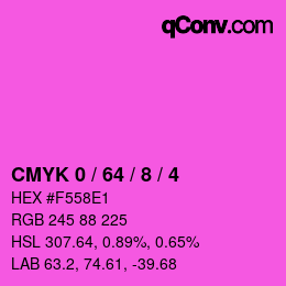 カラーコード: CMYK 0 / 64 / 8 / 4 | qconv.com