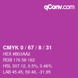 Color code: CMYK 0 / 67 / 8 / 31 | qconv.com