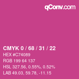 Farbcode: CMYK 0 / 68 / 31 / 22 | qconv.com