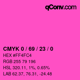 Code couleur: CMYK 0 / 69 / 23 / 0 | qconv.com