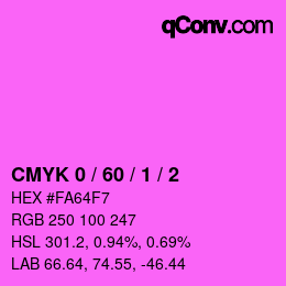 カラーコード: CMYK 0 / 60 / 1 / 2 | qconv.com